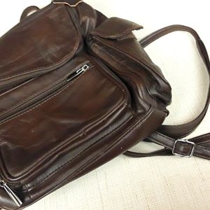 Leather Brown Backpack Purse